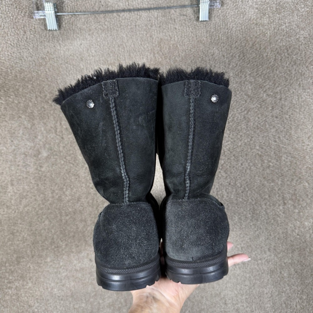 Abeo Black Boots Womens‎ Size 10 Sheepskin Suede Shearling Lined Mid Calf Winter - Picture 6 of 9